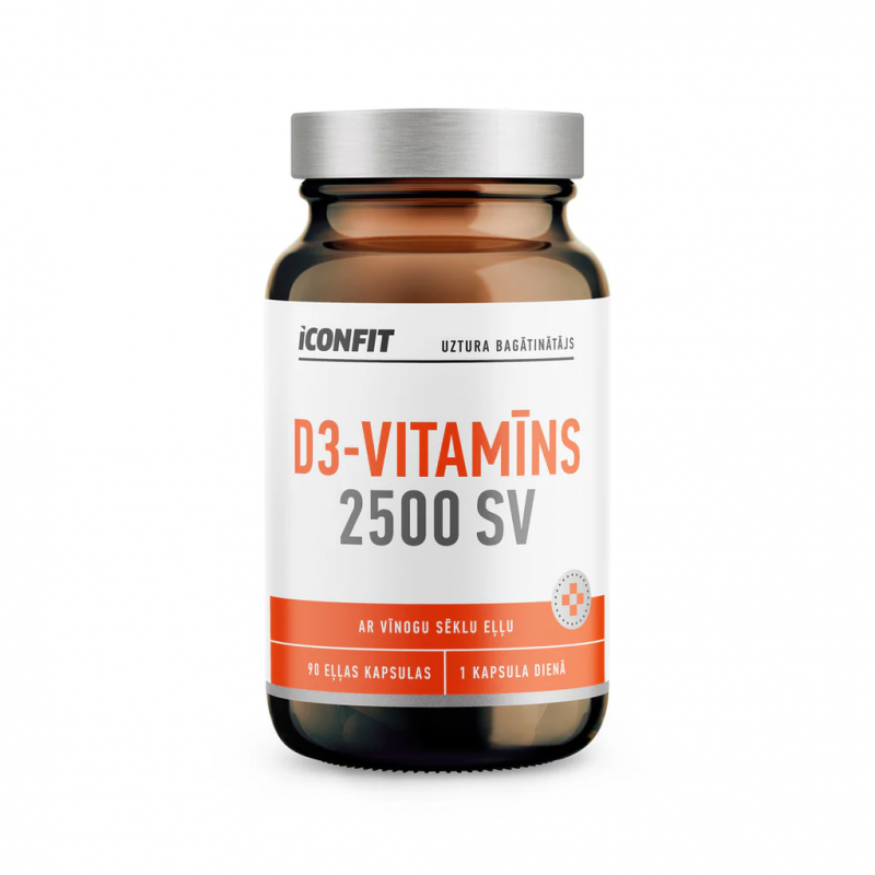 ICONFIT Vitamin D3 2500IU | Vitamīns D3 2500SV eļļas kapsulas 90 kapsulas