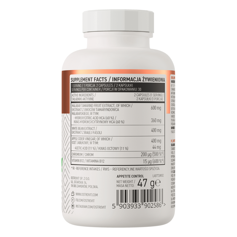 OstroVit Appetite Control | Apetītes kontrole 60 kapsulas