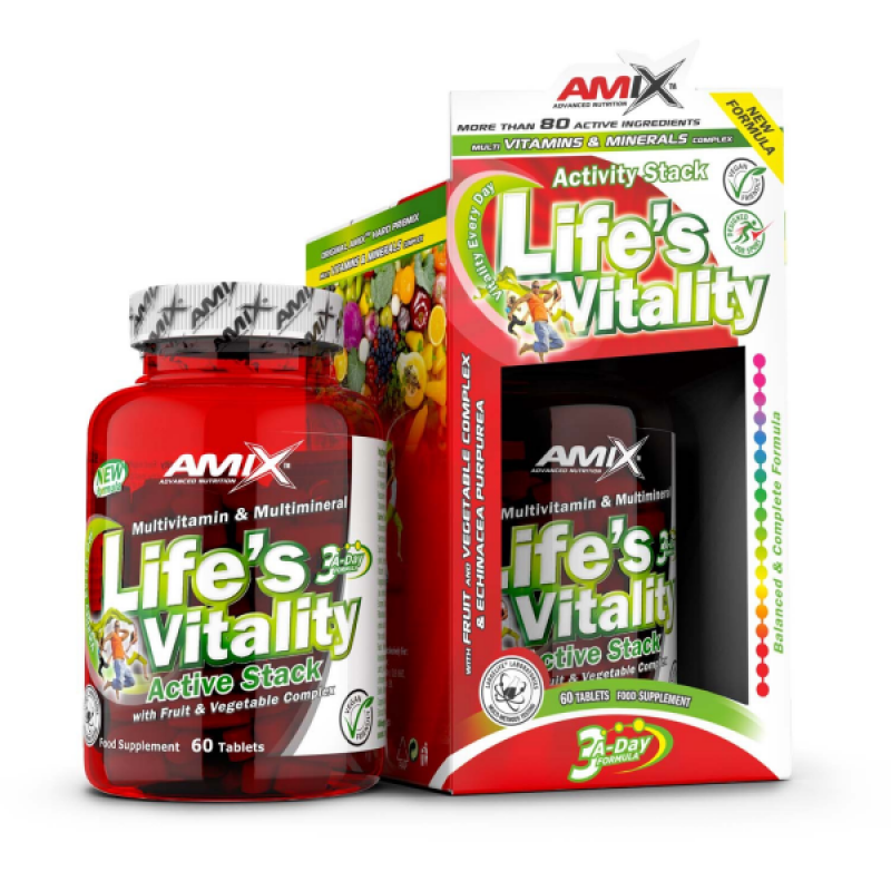 Amix Life’s Vitality Active Stack | Multivitamīnu-Minerālu Komplekss 60 tabletes Amix Life’s Vitality Active Stack | Multivitamīnu-Minerālu Komplekss 60 tabletes
