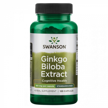 Swanson Ginkgo Biloba Ekstrakts  | Smadzeņu Darbībai 120 Kapsulas