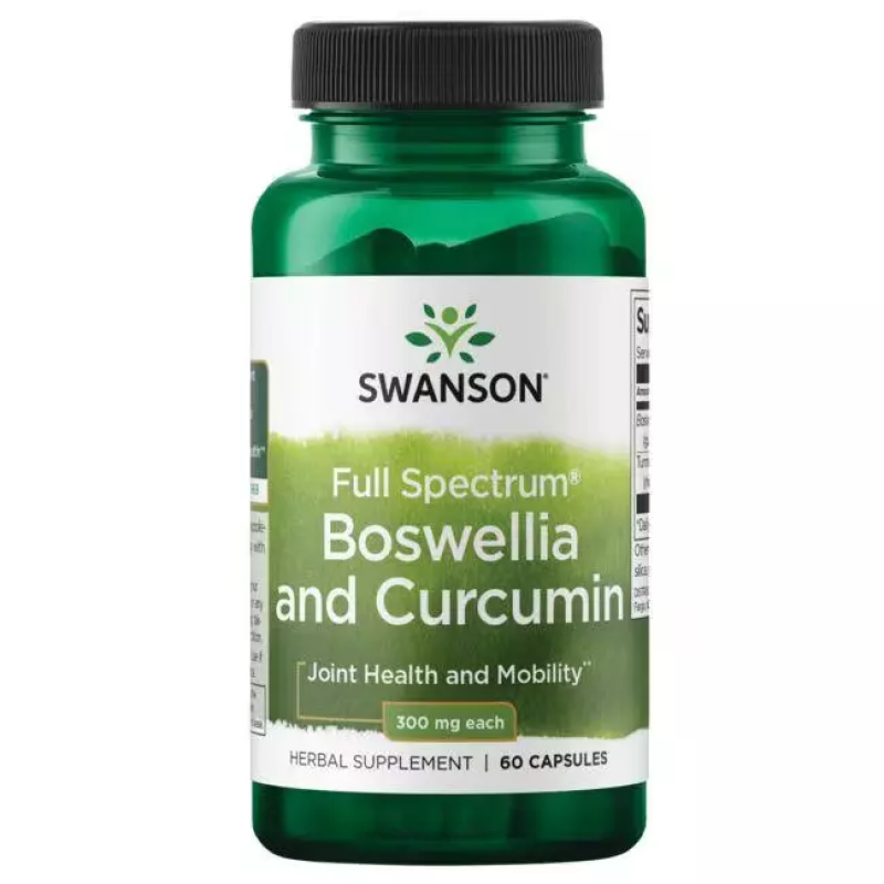 Swanson Boswellia and Curcumin | Locītavu Atbalstam 60 Kapsulas
