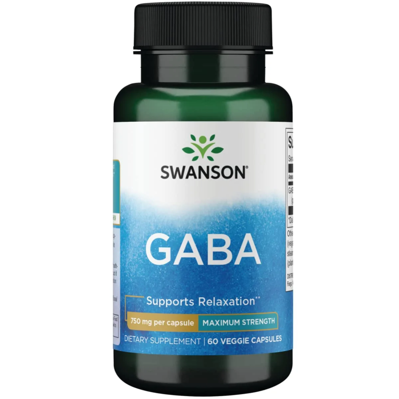 Swanson GABA 750 mg | Gaba 750 mg 60 Kapsulas
