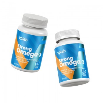 VPLab Strong Omega 3 | Augstas kvalitātes zivju eļļa ar E vitamīnu – 60 kapsulas